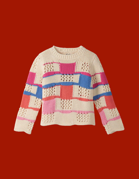 Hatley Colourblock Mix Stitch Jumper, Multi (MULTI), large