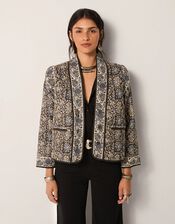 Maison Hotel Sugata Floral Quilted Jacket, Blue (BLUE), large