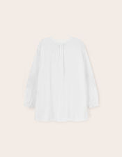 East Alva Hand-Chikankari Embroidered Top, White (WHITE), large