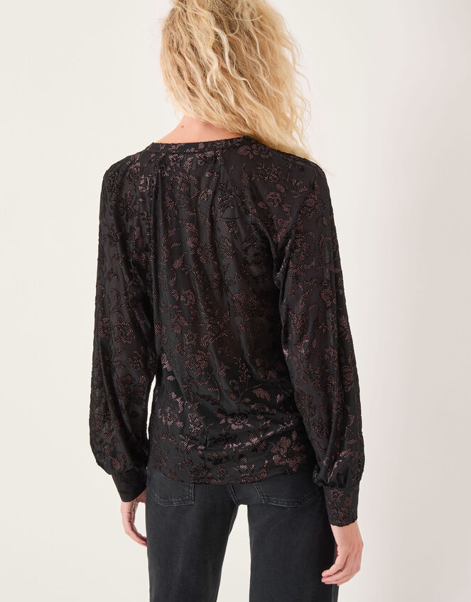 Dory Sparkle Devor&eacute; Shirt, Black (BLACK), large