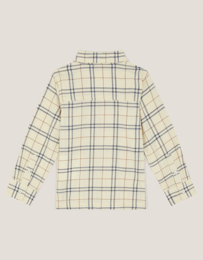 Check Print Shirt, Natural (STONE), large