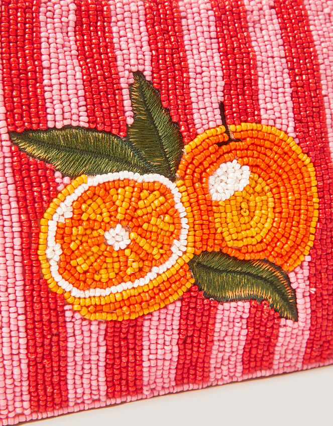 Orange Beaded Pouch, , large