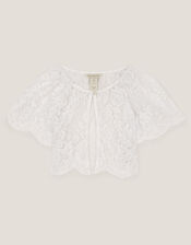 Lola Lace Short Sleeve Cover Up, White (WHITE), large