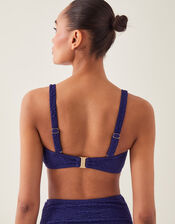 Kyla Tie Front Bandeau Bikini Top, Blue (NAVY), large