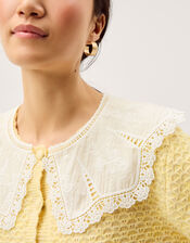 Cary Lace Collar Cardigan, Yellow (YELLOW), large