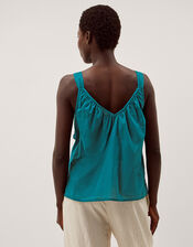 Rosalie Sleeveless Floral Embellished Top, Teal (TEAL), large