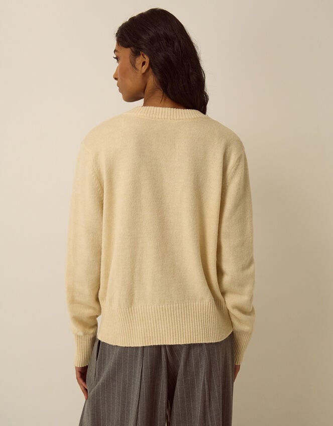 Vikki V-Neck Jumper, Yellow (BUTTER YELLOW), large