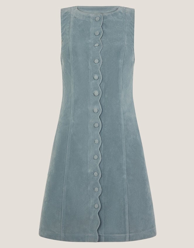 Rudi Sleeveless Scallop Mini Dress, Blue (BLUE), large