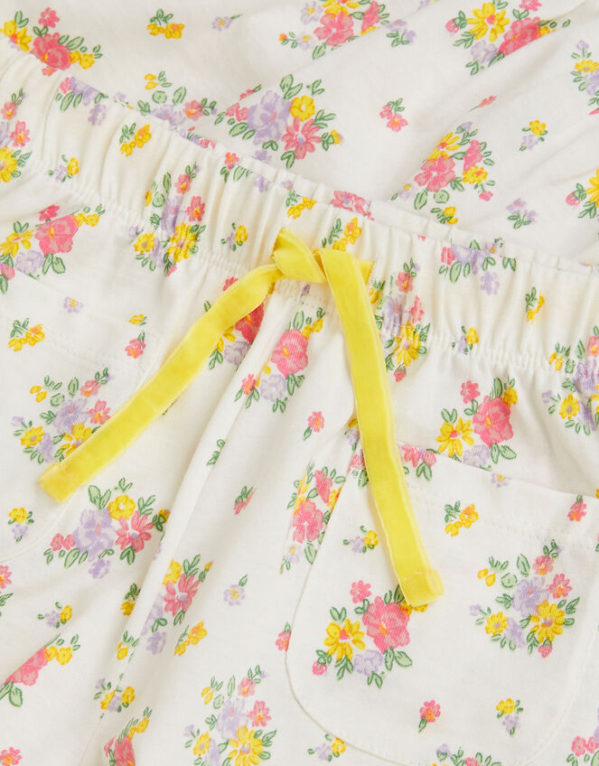 Rose Bud Print Short Pyjama Set, Ivory (IVORY), large
