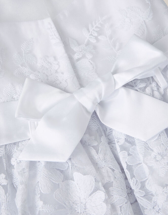 Felicity Floral Embroidered Communion Dress, White (WHITE), large