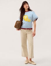 Lizzie Lemon Short Sleeve Jumper, Blue (BLUE), large