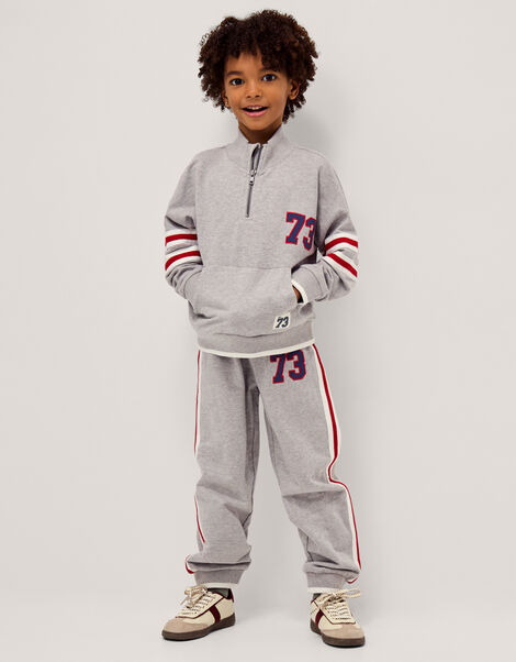Half Zip Sweatshirt & Joggers Set , Grey (GREY), large