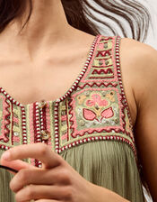 Lidia Embroidered Jumpsuit, Green (GREEN), large