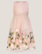 Olene Floral Embroidered Tulle Dress, Pink (PALE PINK), large
