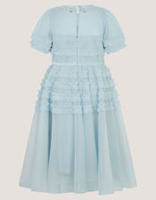 Natalia Embellished Ruffle Party Dress, Blue (PALE BLUE), large
