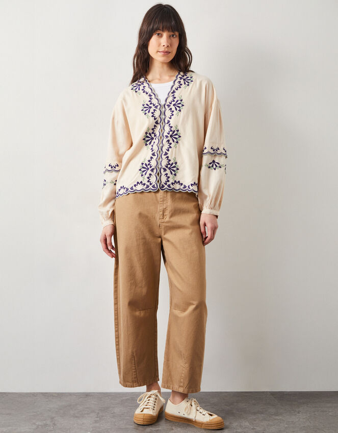 East Cresta Long Sleeve Embroidered Blouse, Ivory (IVORY), large