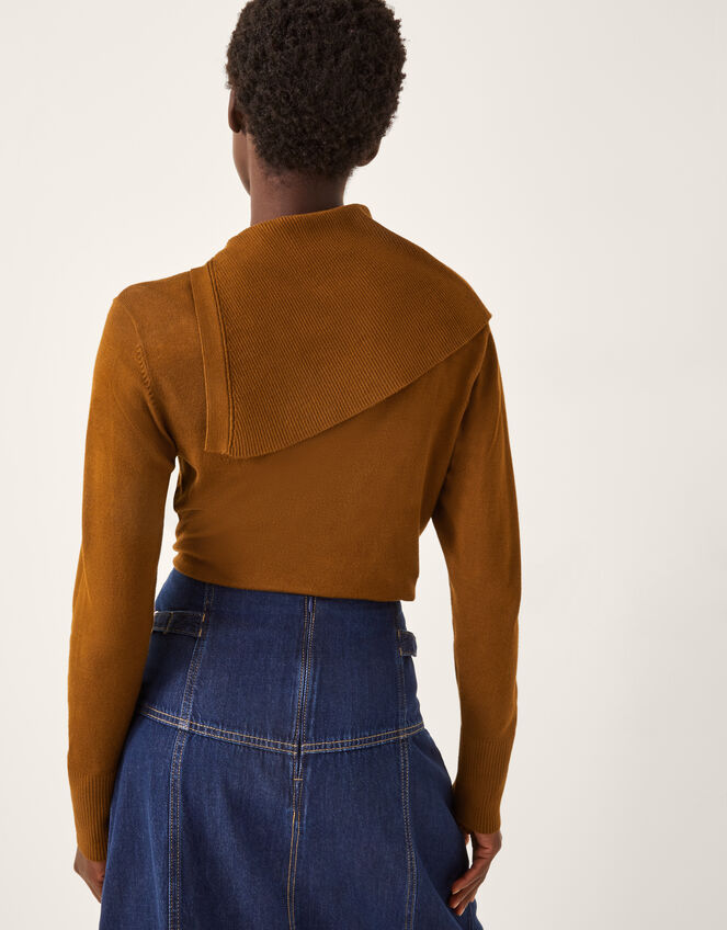 Kay Asymmetrical Collar Jumper , Orange (RUST), large