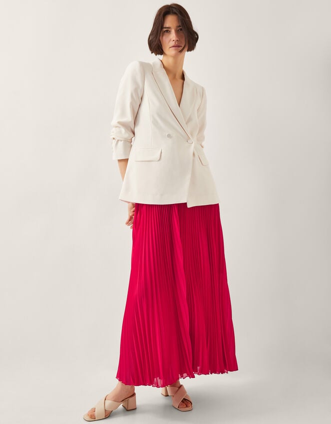 Ezra Pleated Maxi Skirt, Red (RED), large