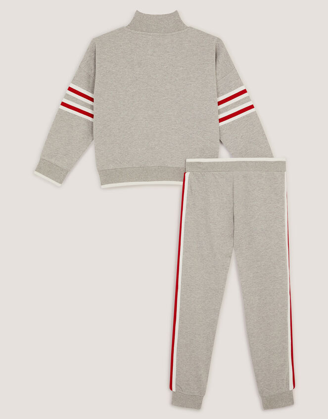 Half Zip Sweatshirt & Joggers Set , Grey (GREY), large