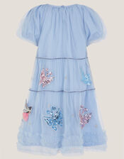 Butterfly Fairy Puff Sleeve Party Dress, Blue (BLUE), large