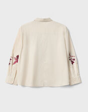East Liya Embroidered Shirt, Camel (BEIGE), large