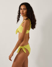 Alina Rib Tie-Side Bikini Bottom, Green (LIME), large