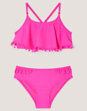 Crossback Frill Bikini Set, Pink (PINK), large