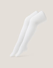 2-Pack 40 Denier Plain Tights, White (WHITE), large