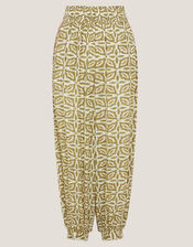 Elma Print Balloon Trousers, Green (KHAKI), large