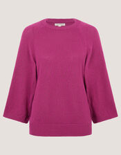 Codie &frac34; Sleeve Jumper, Pink (PINK), large