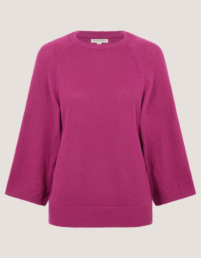 Codie &frac34; Sleeve Jumper, Pink (PINK), large