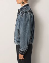 Maison Hotel Wesley Embroidered Denim Jacket, Blue (BLUE), large