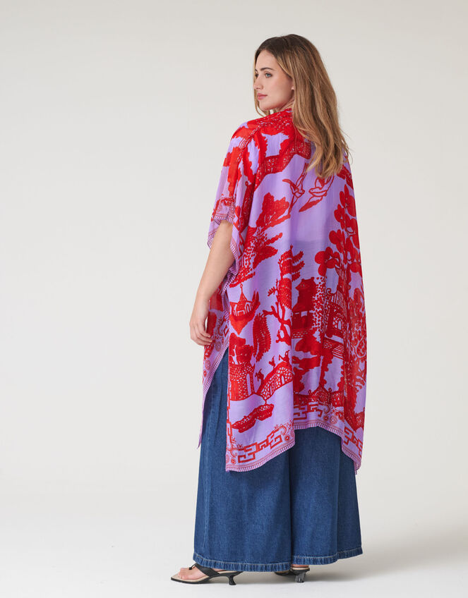 One Hundred Stars Willow Print Kimono, , large