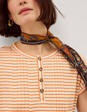 Selena Stripe Jersey T-Shirt, Ivory (IVORY), large