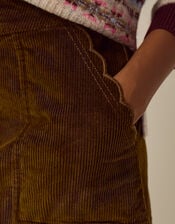 Malika Corduroy Midi Skirt, Green (CHARTREUSE), large