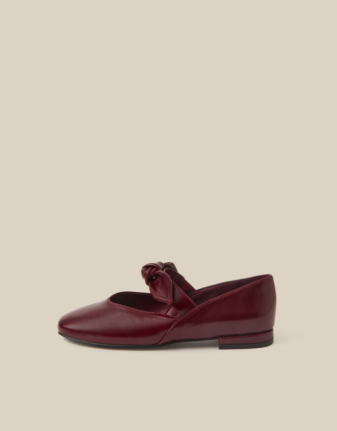 Hari Bow Mary Jane Ballet Flats, Red (BURGUNDY), large