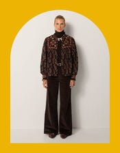 Maison Hotel Scarlet Mix Print Blouse, Black (BLACK), large