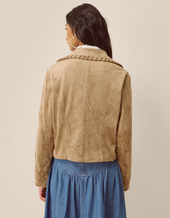 Sofia Faux Suede Jacket, Ivory (BLONDE), large