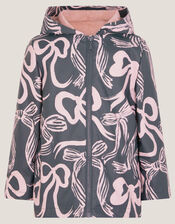 Bow Print Rain Mac, Blue (NAVY), large