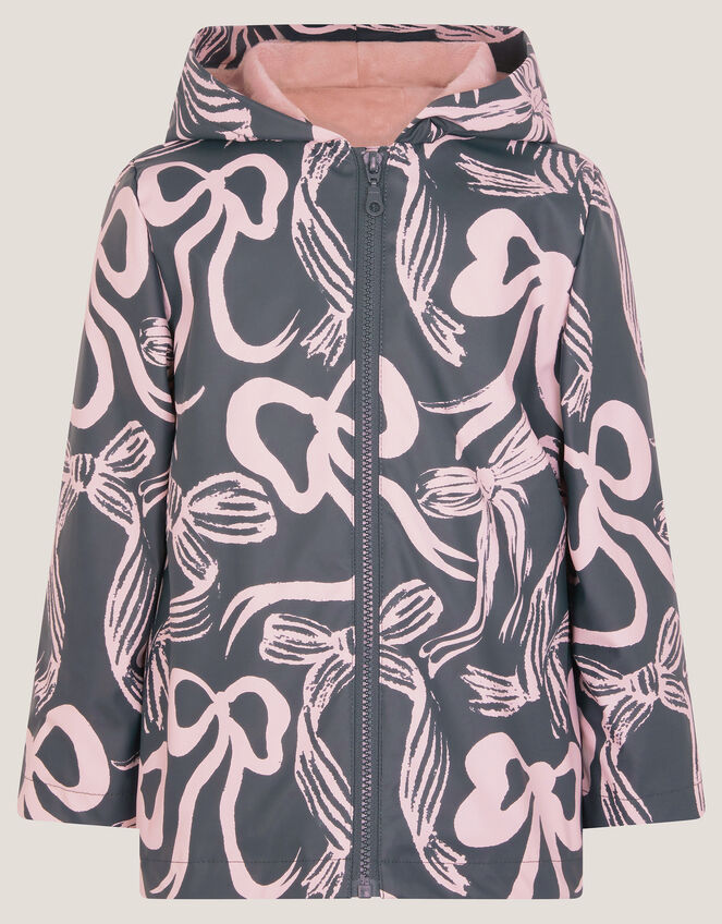 Bow Print Rain Mac, Blue (NAVY), large