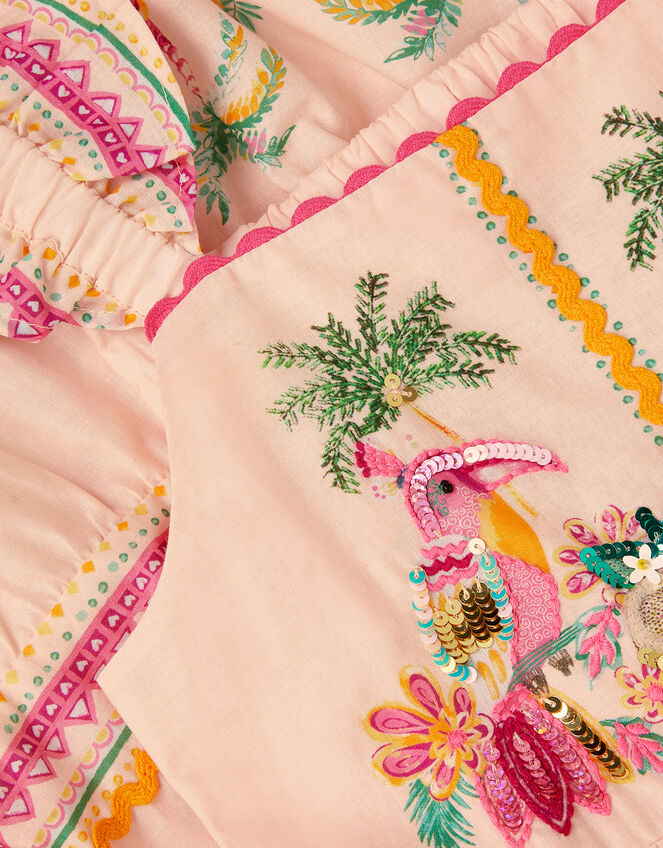 Tina Tropical Toucan Embellished Dress, Pink (PINK), large