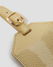 Faux Leather Luggage Tag, Gold (GOLD), large