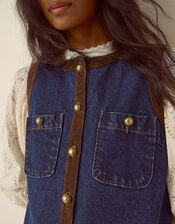 Hanna Denim Mini Shift Dress, Blue (INDIGO), large