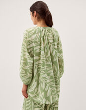 Lillie Leaf Print Blouse, Green (GREEN), large