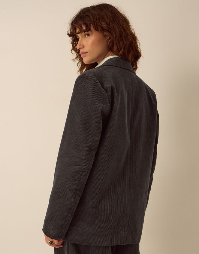 Nia Single Breasted Corduroy Blazer, Grey (GREY), large