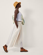 Bethany Crinkle Midi Skirt, Cream (CREAM), large