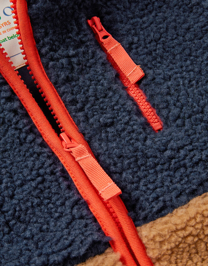 Colourblock Faux Shearling Gilet, Blue (NAVY), large