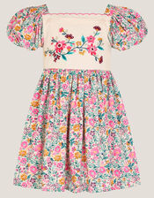 Embroidered Floral Dress, Multi (MULTI), large