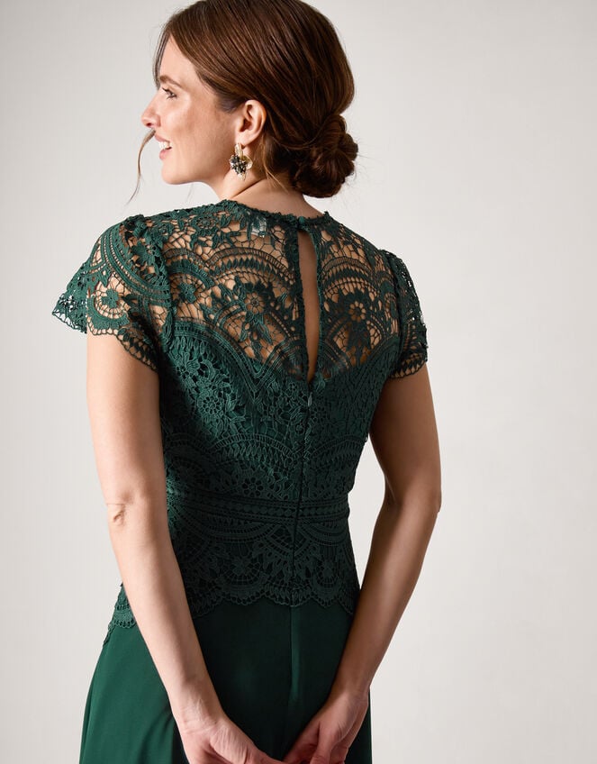 Monica Lace Midi Bridesmaid Dress, Green (GREEN), large