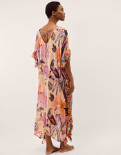 Carmen Frill Floral Maxi Kaftan, , large